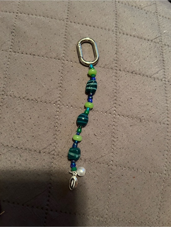 Accessories - Handmade Green Beaded Keychain Charm